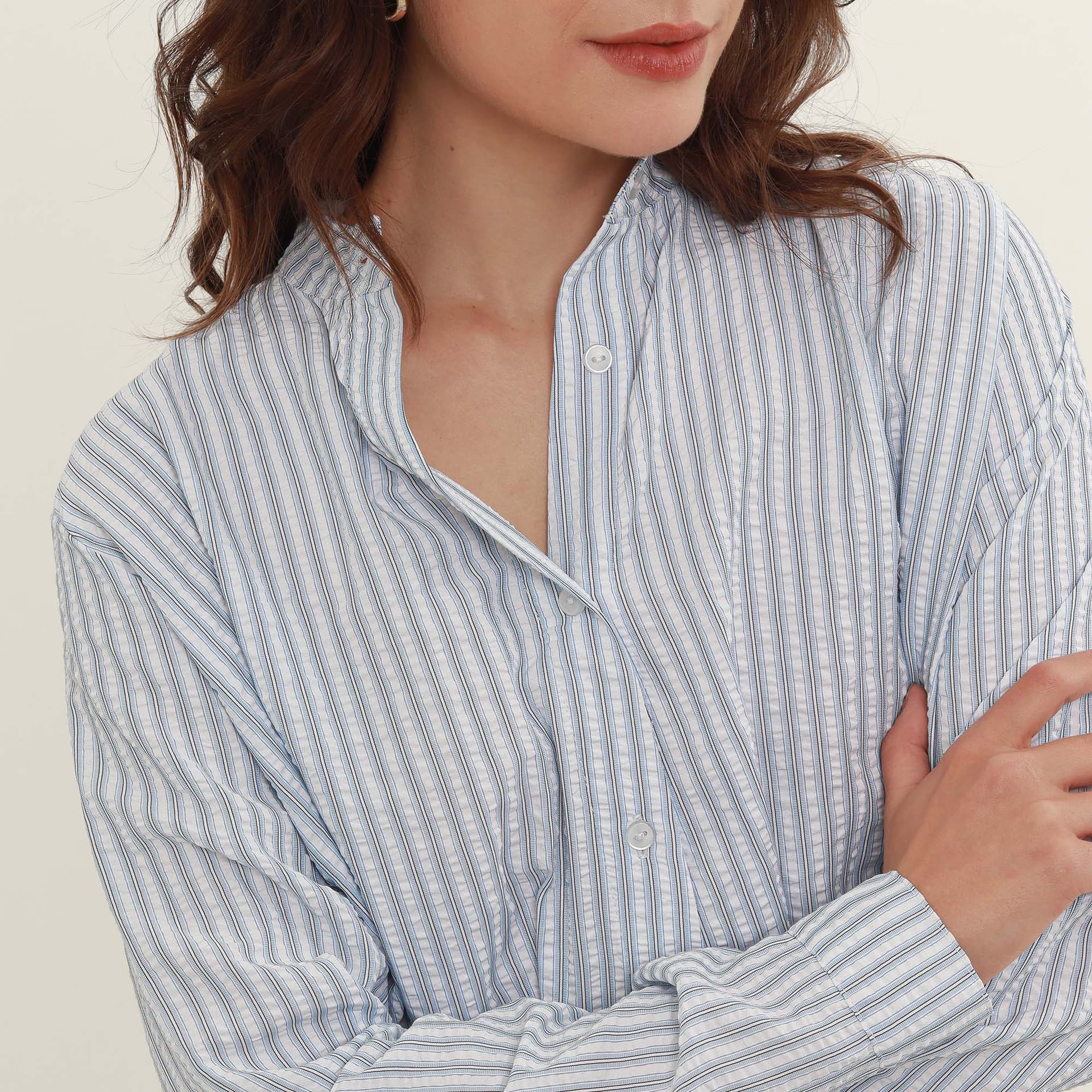 Blusa Cuello Camisero Manga Larga - imagen 4