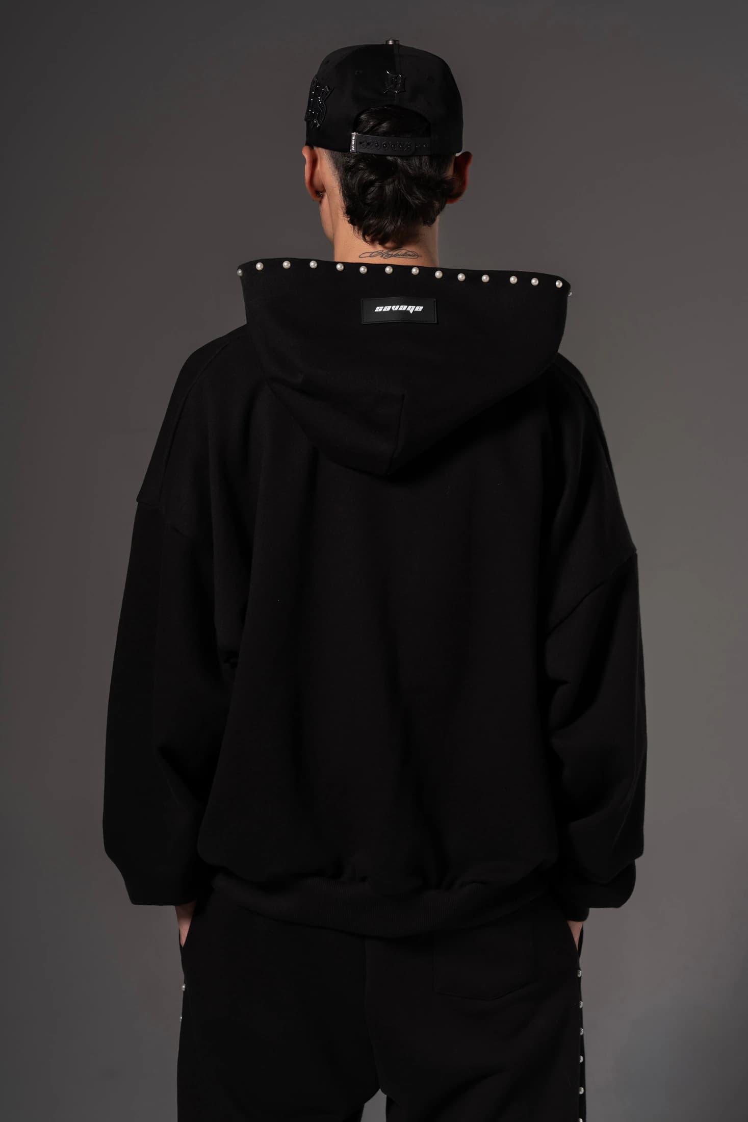 Double Zip Hoodie Boxy fit Perlas Rojas 14651 - imagen 4
