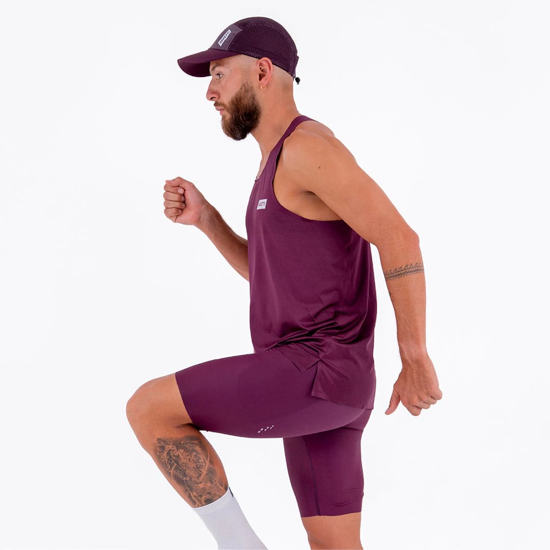 CAMISETA RUNNING MANGA SISA LEVIT CIRUELA PARA HOMBRE - imagen 3