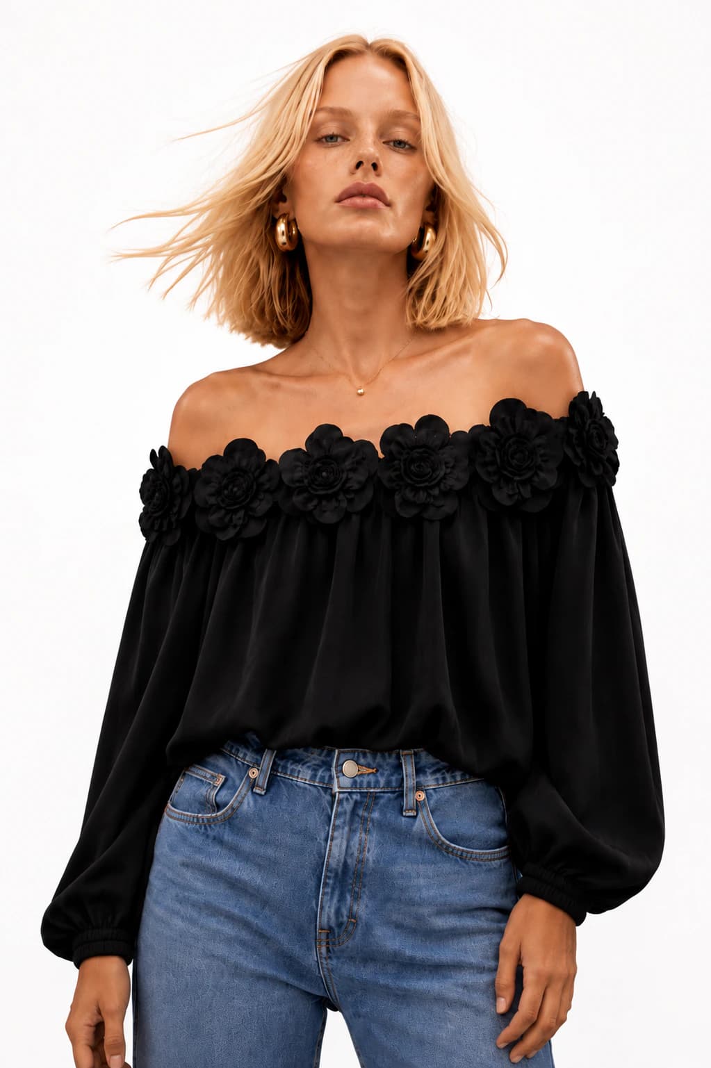 Blusa Magnoleah negro - imagen 3