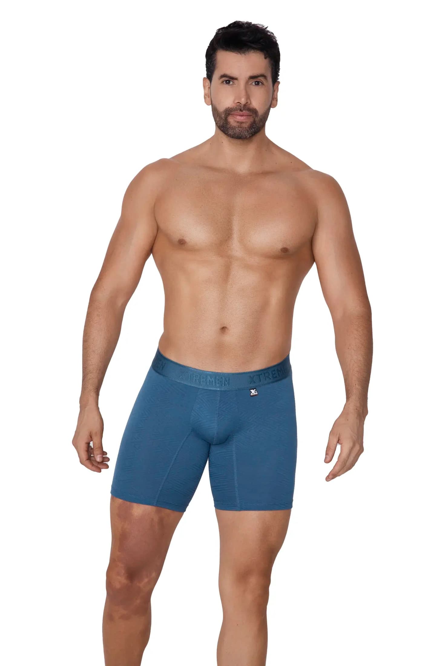 BOXER MICROFIBRA JACQUARD ESPIGA  PETROLEO - imagen 1