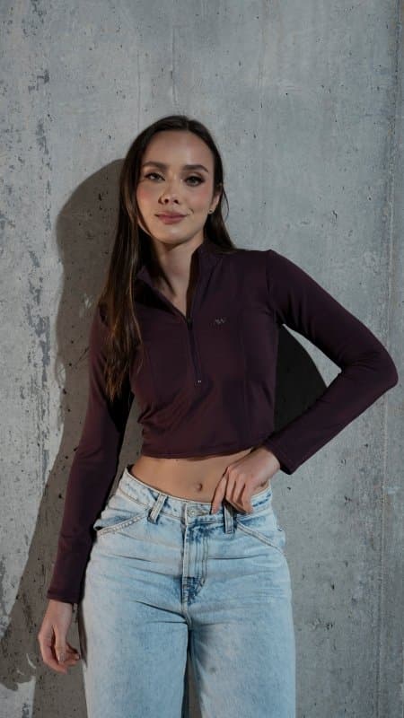 Crop side cuts Plum purple - imagen 2