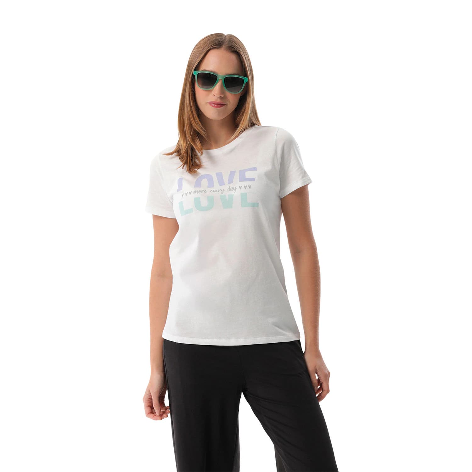 Camiseta Estampada para Mujer Dusti Manga Corta Blanca