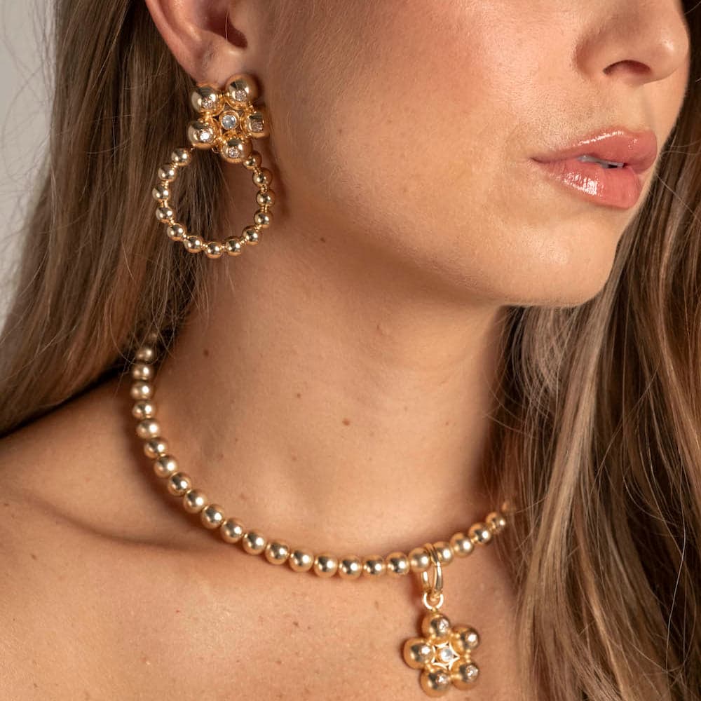 Aretes Florecer Maxi Oro - imagen 3