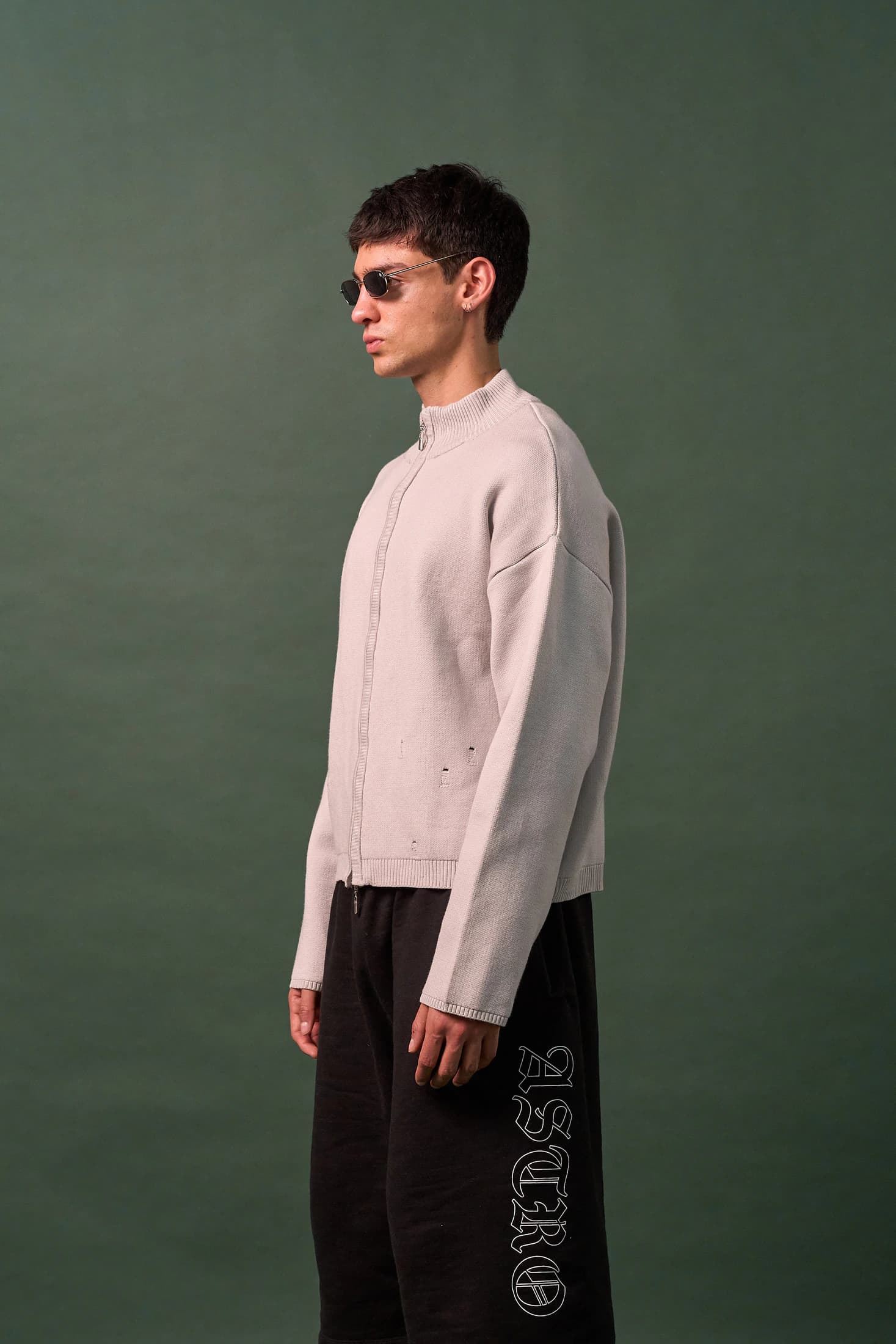 Knit Double Zipper - Gris - imagen 4