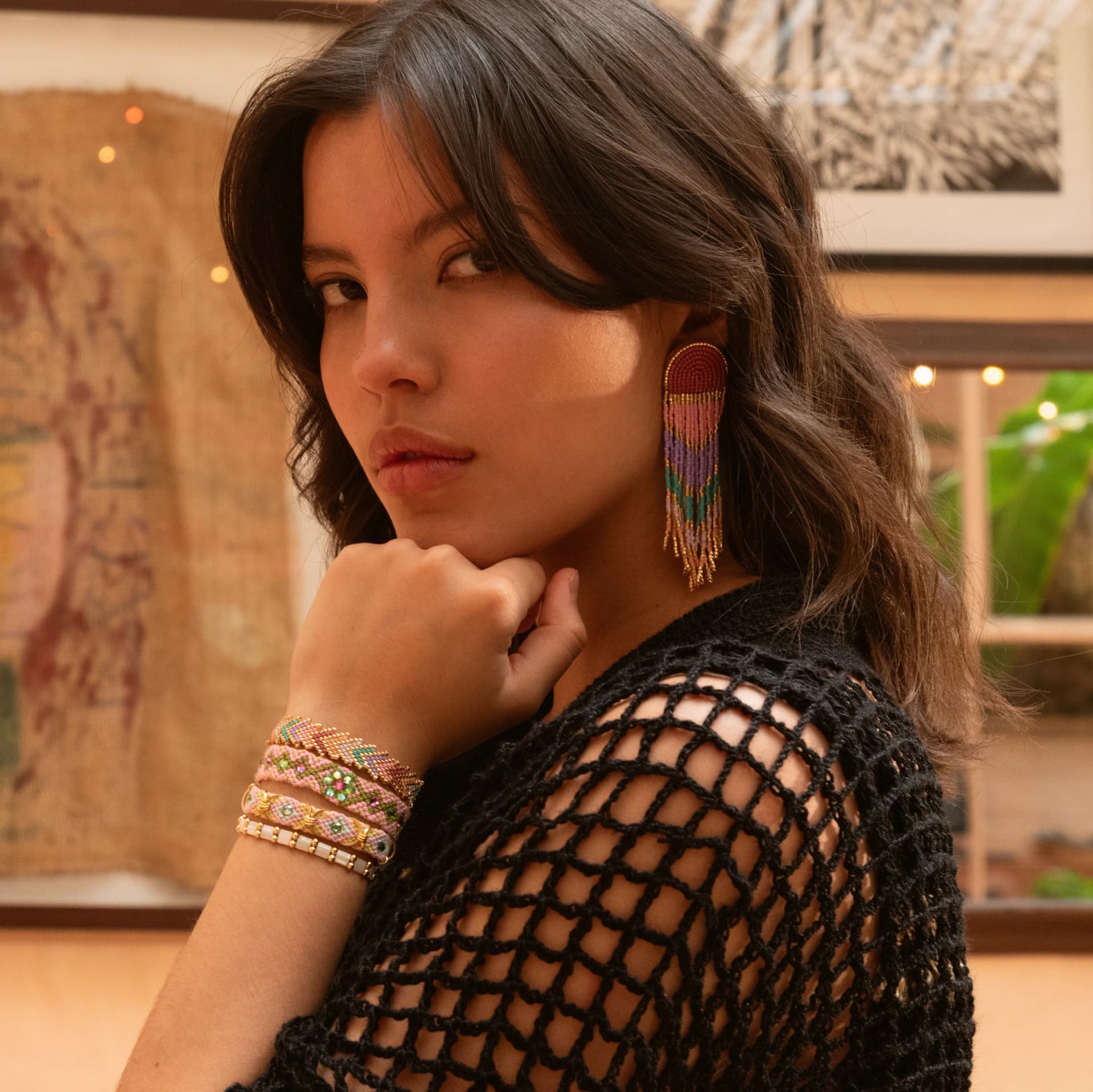 Cáliz Earrings | Miyuki - imagen 2