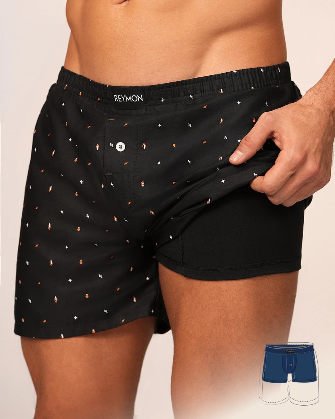 Boxer suelto con boxer interno en poliester Ref. 3052