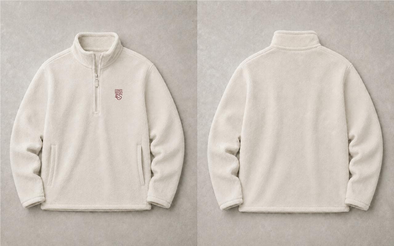 SACO FLEECE HALF ZIP CREMA - SHAIO