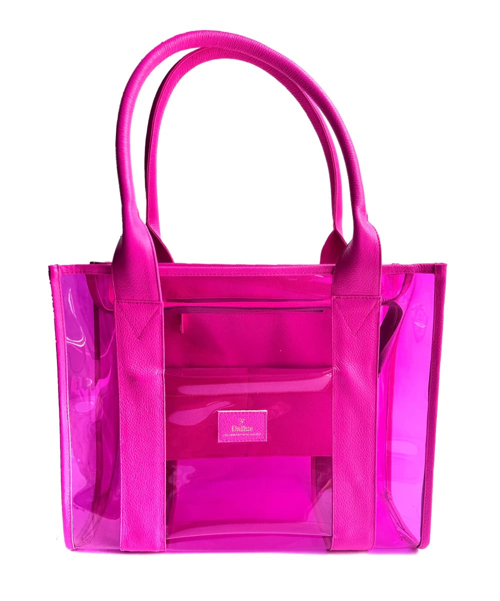 Bolso Tote transparente fucsia - imagen 3