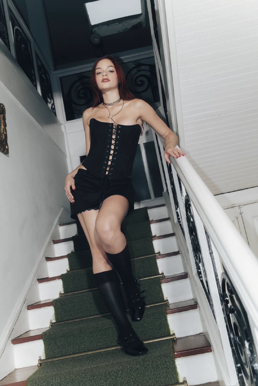 SET CORSET & FALDASHORT VICTORIA NEGRO