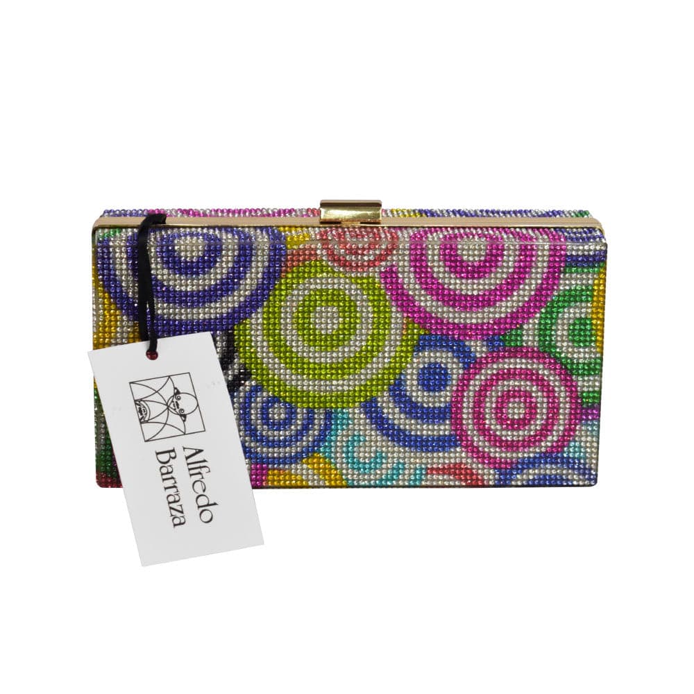 Rainbow Swirl Rhinestone Clutch - imagen 1