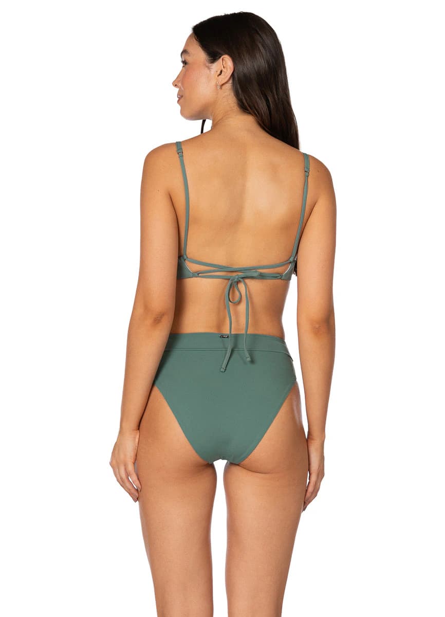 Maaji Eucalyptus Green Suzy Q High Rise Classic Bikini Bottom - imagen 1