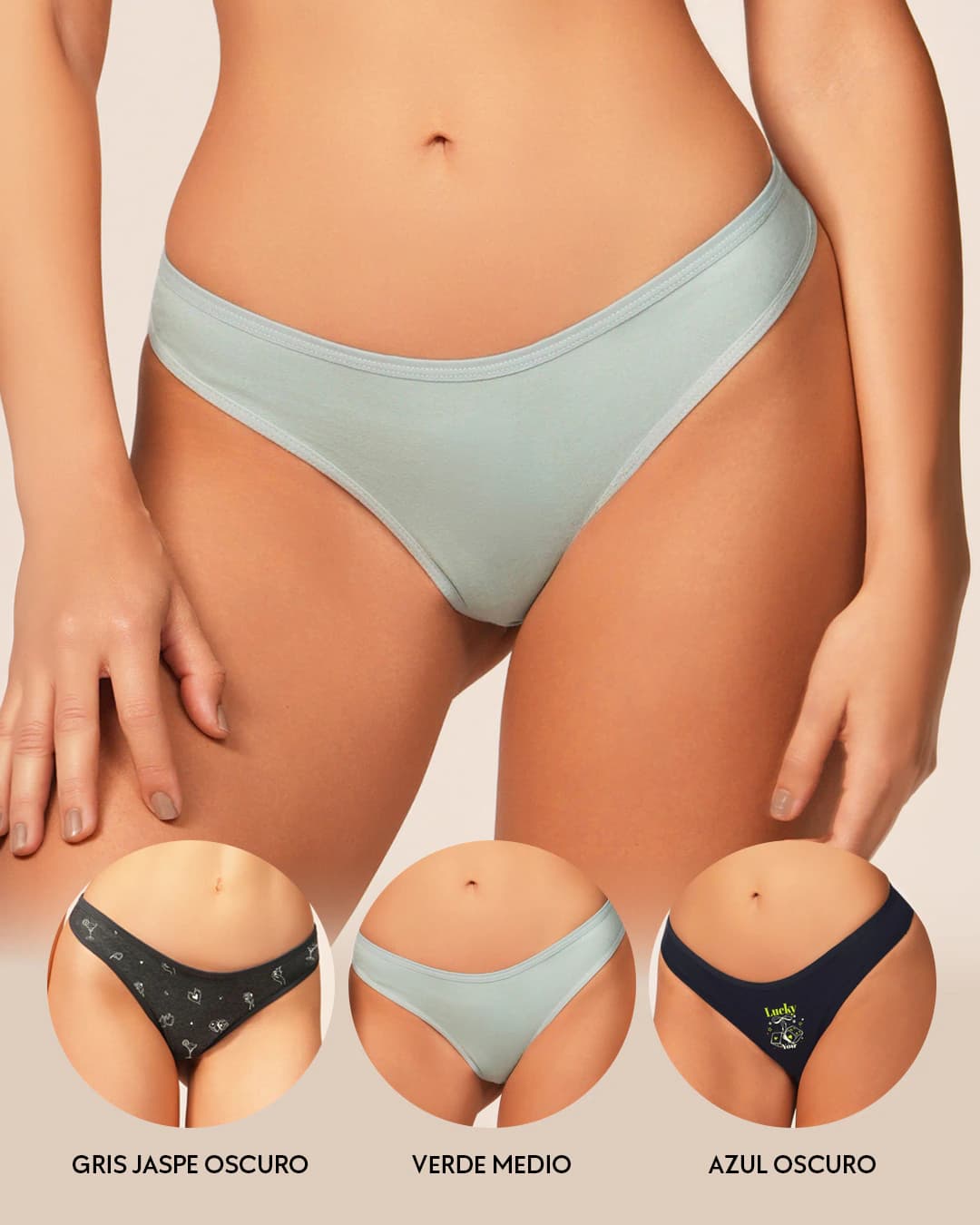 Tanga Brasilera en Algodón para Mujer Paquete x3 Ref. 9203 - imagen 3