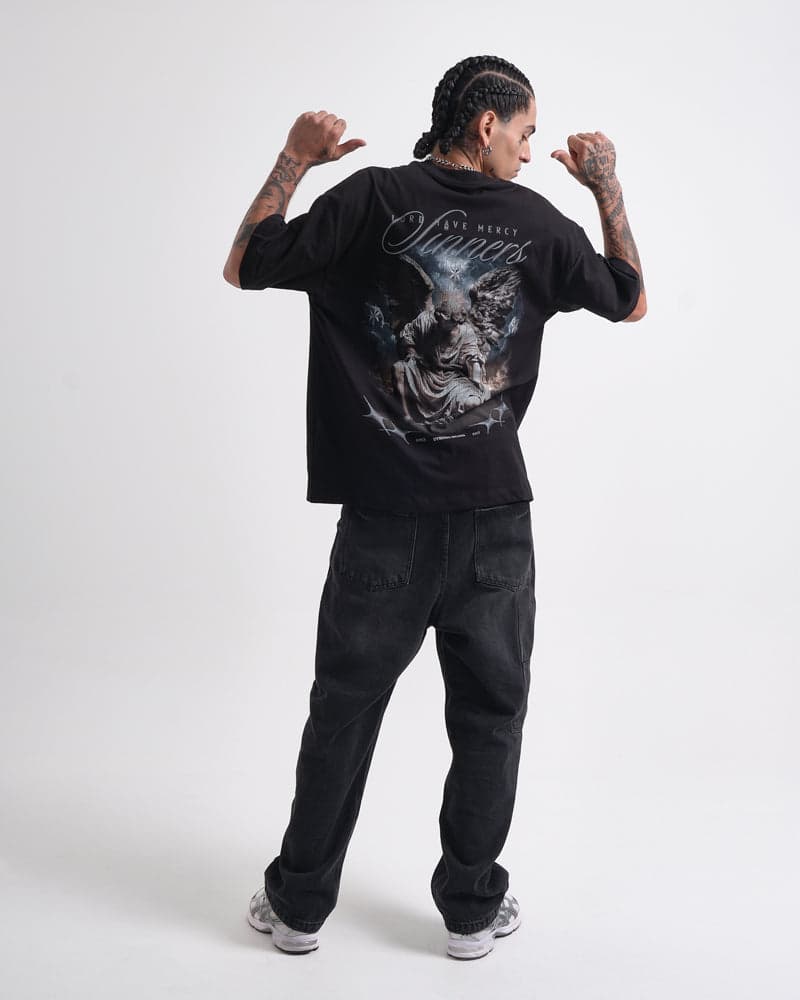 Camiseta Negra Oversize Divine Wrath - imagen 3