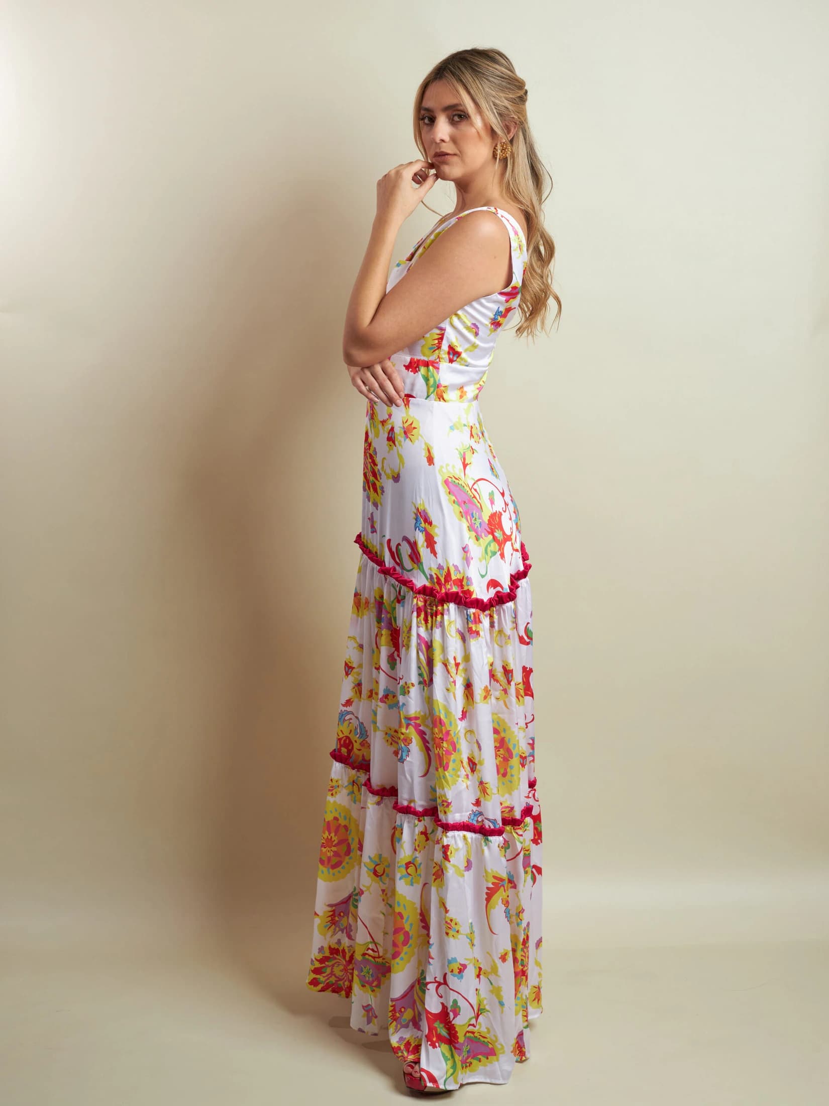 Vestido Alejandra Ll Blanco Estampado - imagen 3