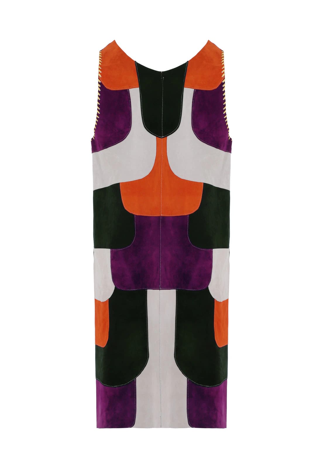 VIOLET PATCHWORK DRESS WITH CARGO POCKETS - imagen 2