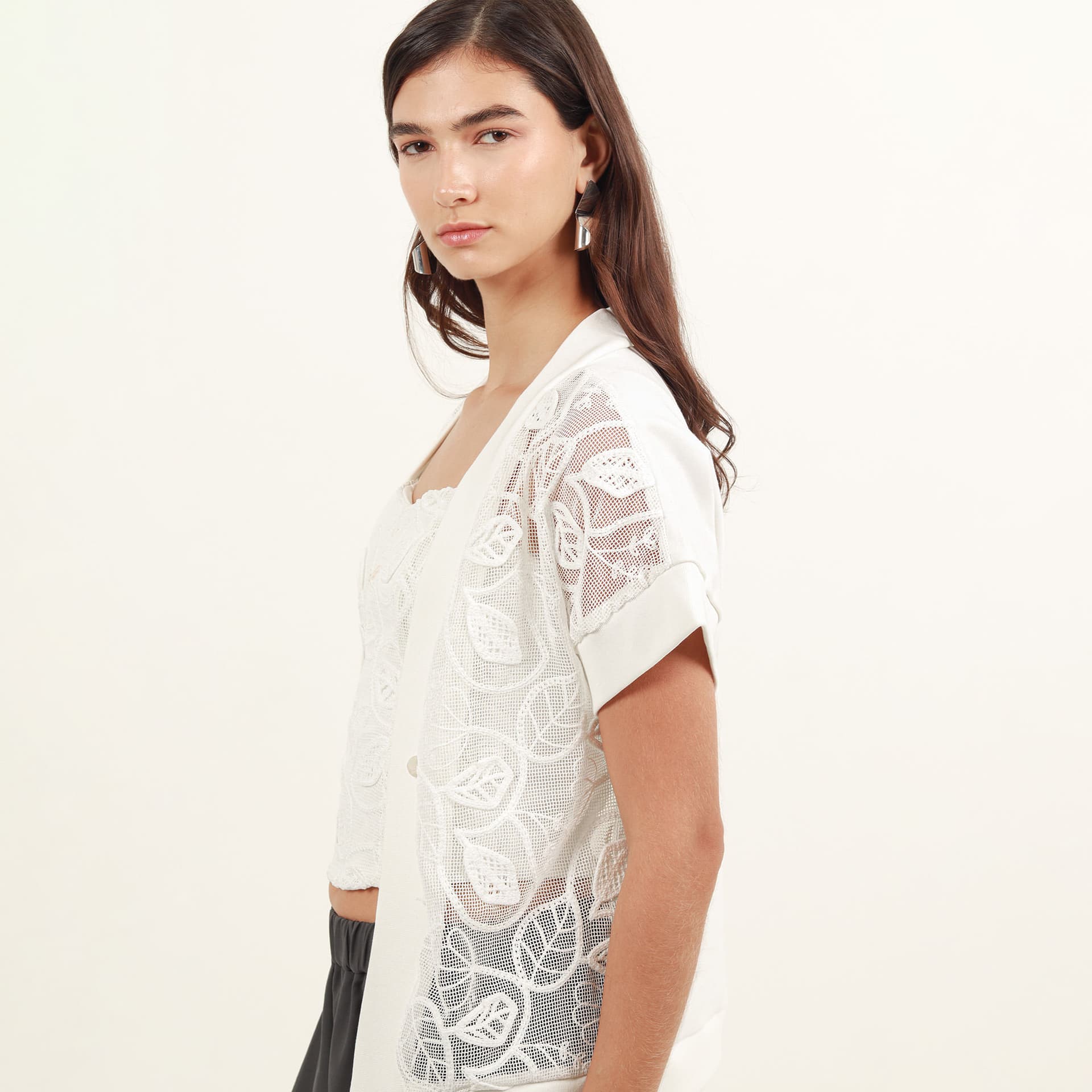 Blusa cuello v manga corta - imagen 2