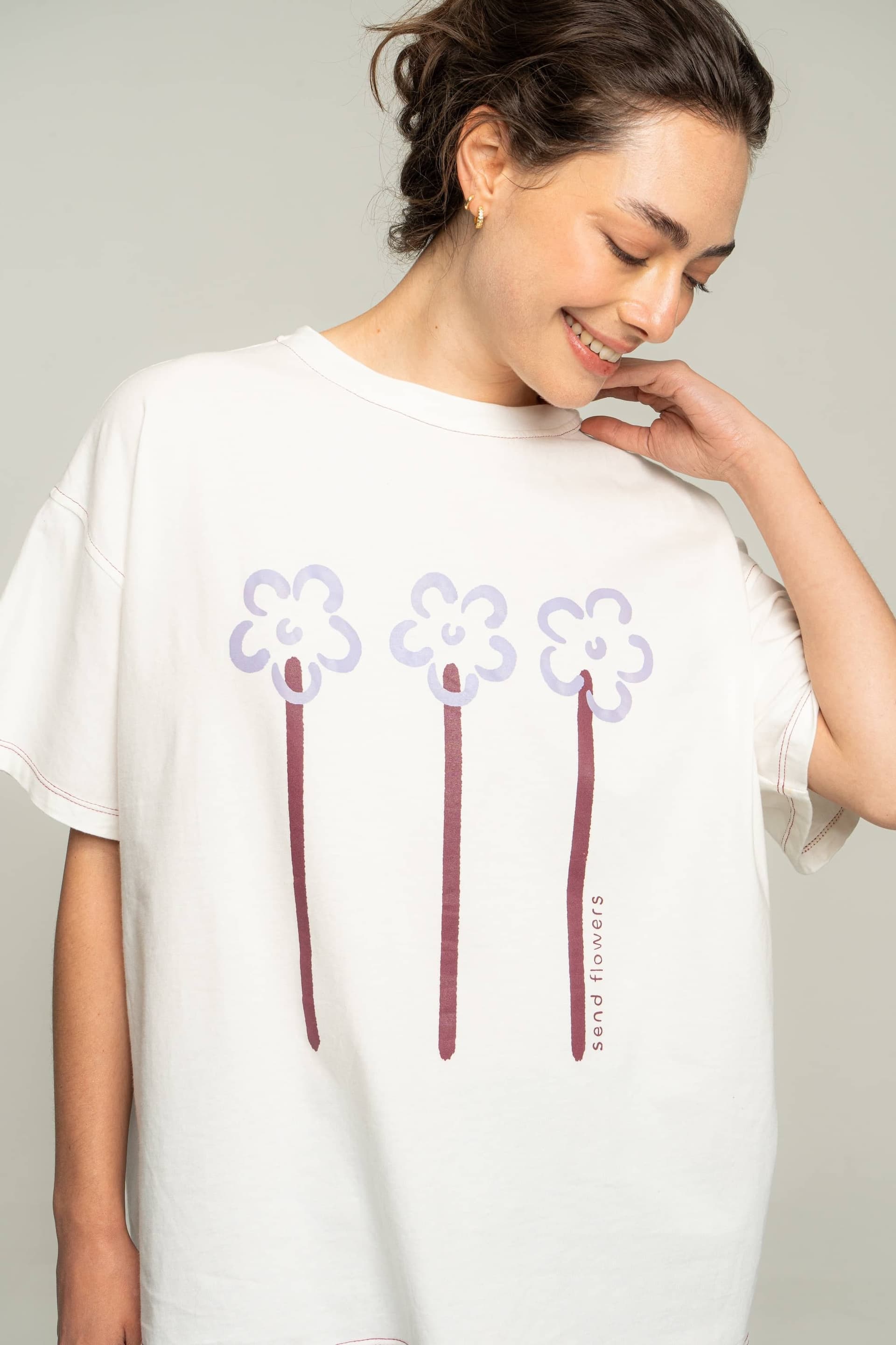 Camiseta send flowers - crudo - imagen 1