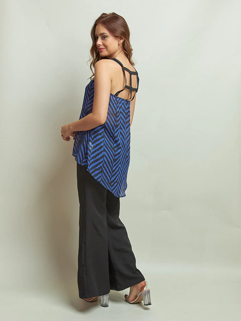 Blusa Candela Azul Estampado - imagen 4