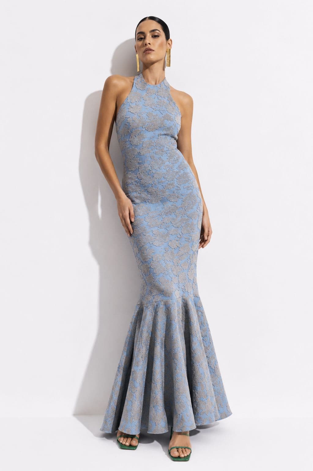 Vestido Onírico Celeste Estampado - imagen 1