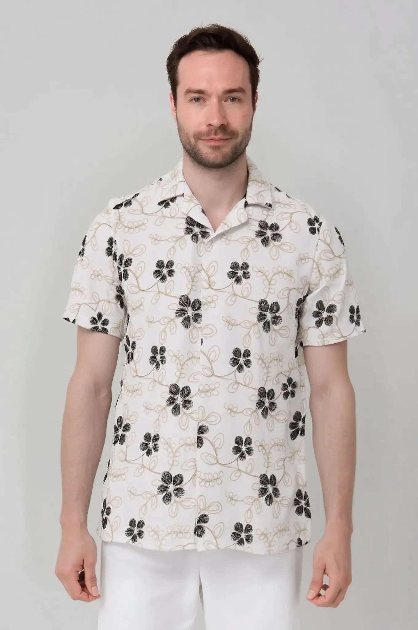 Camisa bordada manga corta para hombre Jon Sonen 027225065 - imagen 2