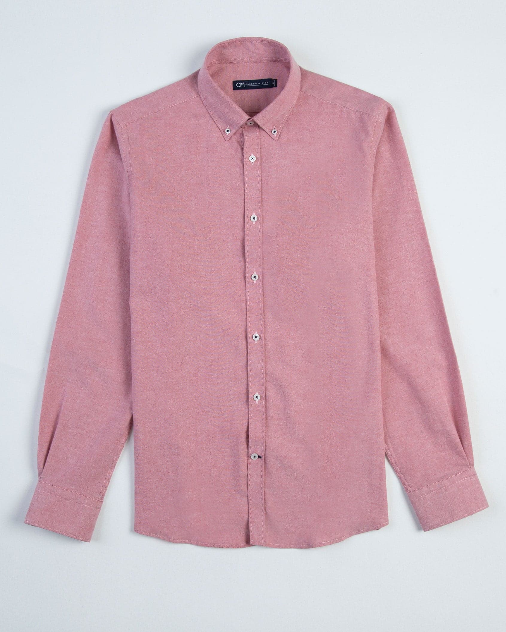 Camisa Oxford Botón Contraste Algodón Rojo - imagen 1