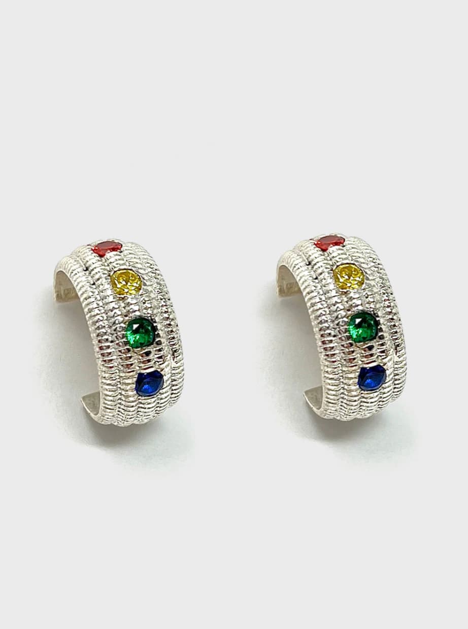 Candonga argolla plata maizal multicolor - imagen 2