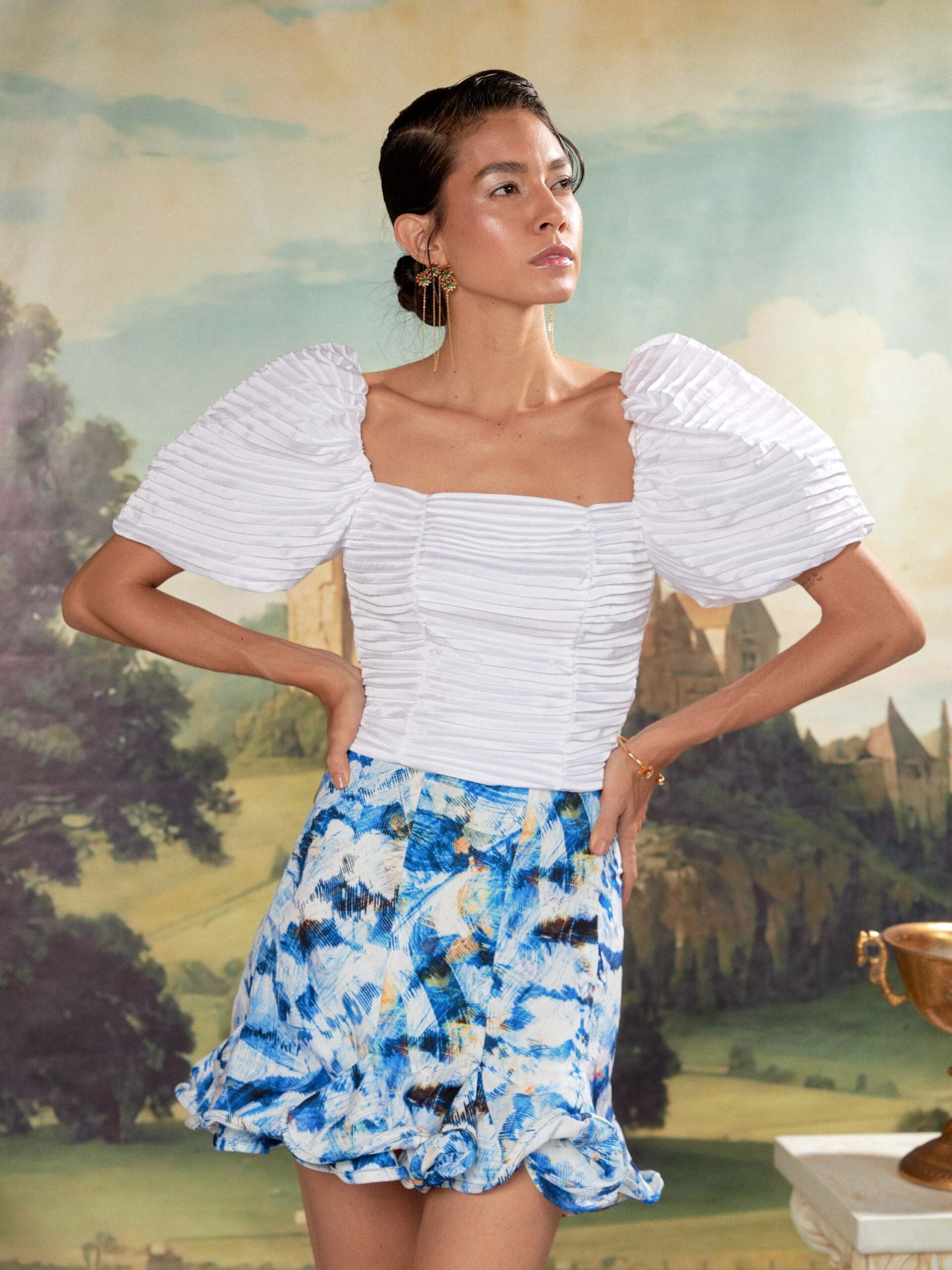 Falda Kuus Estampado Azul - imagen 4