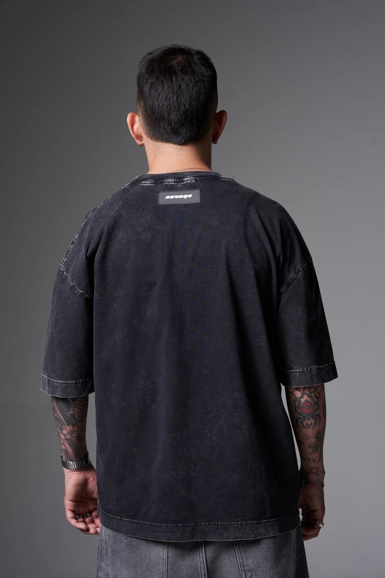 Oversize Acid Wash Negra Placa S - imagen 6