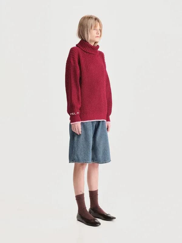 Saco Cuello Tortuga Inglés Rojo/rosado Mujer - imagen 4