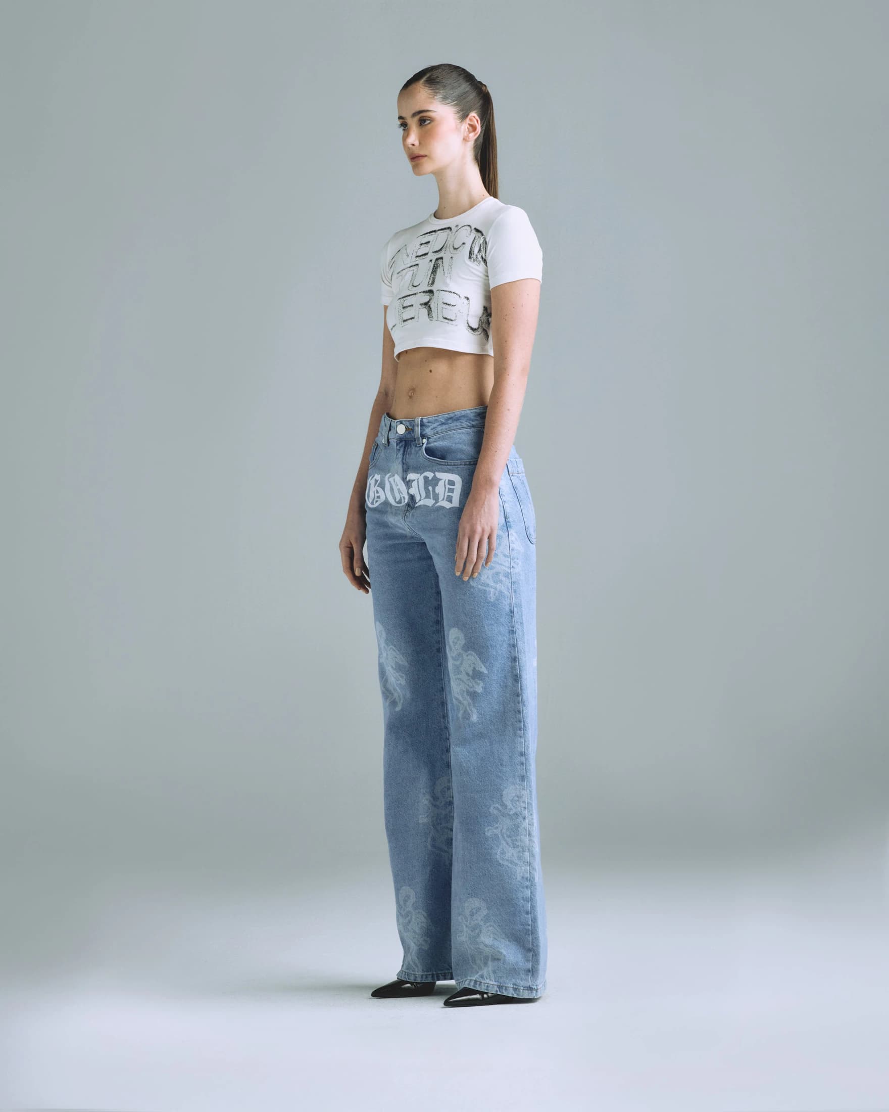 Gratia Plena Cherubs Wide Jean Washed Blue - imagen 5