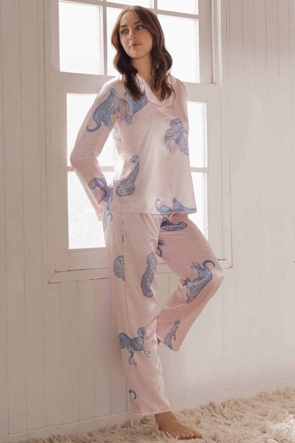 Pijama de Satín con Pantalón Largo y Camisa | Marca Aliada - imagen 5