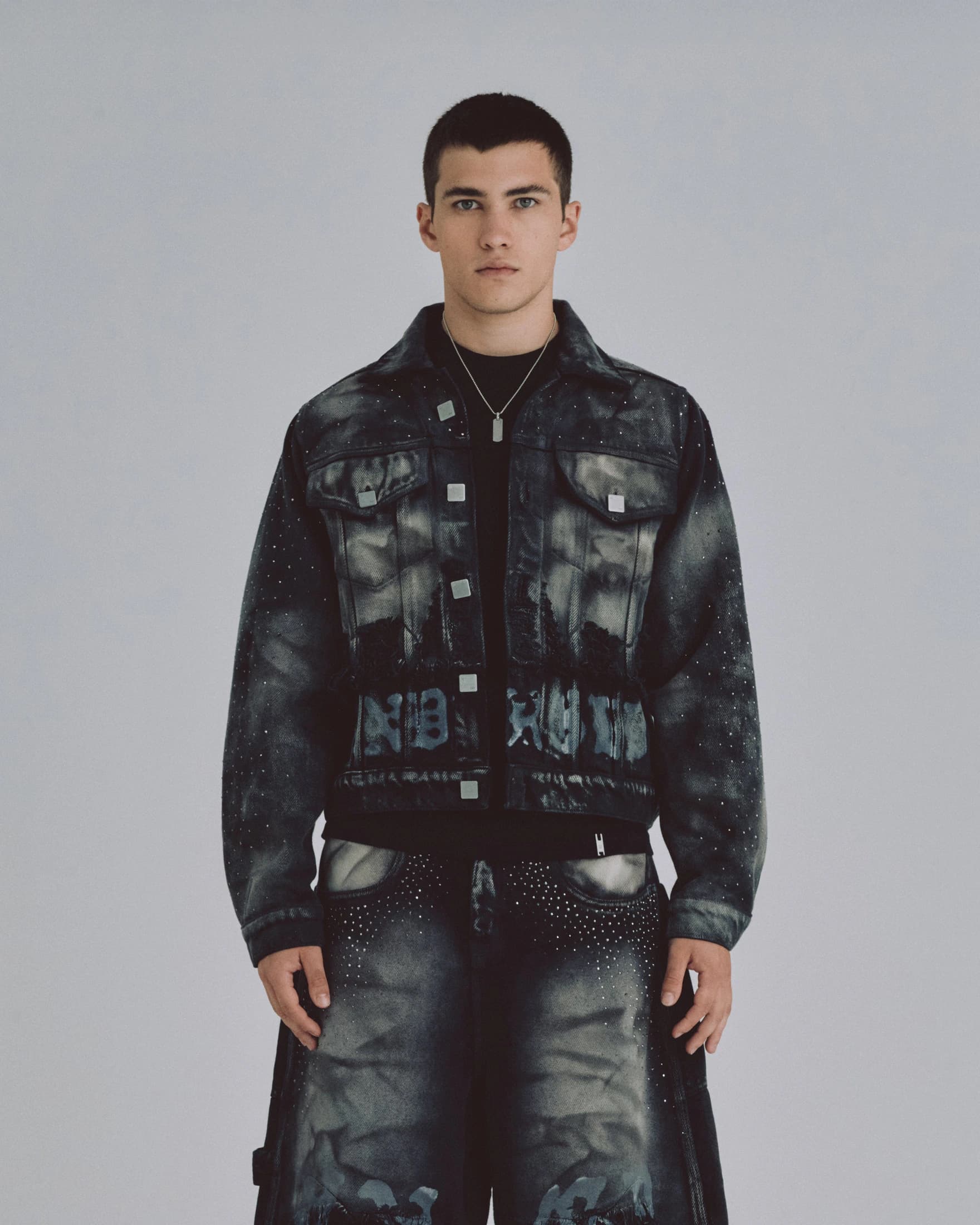 94' UNDRGLD Double Destroyed Jacket Vintage Gray - imagen 2