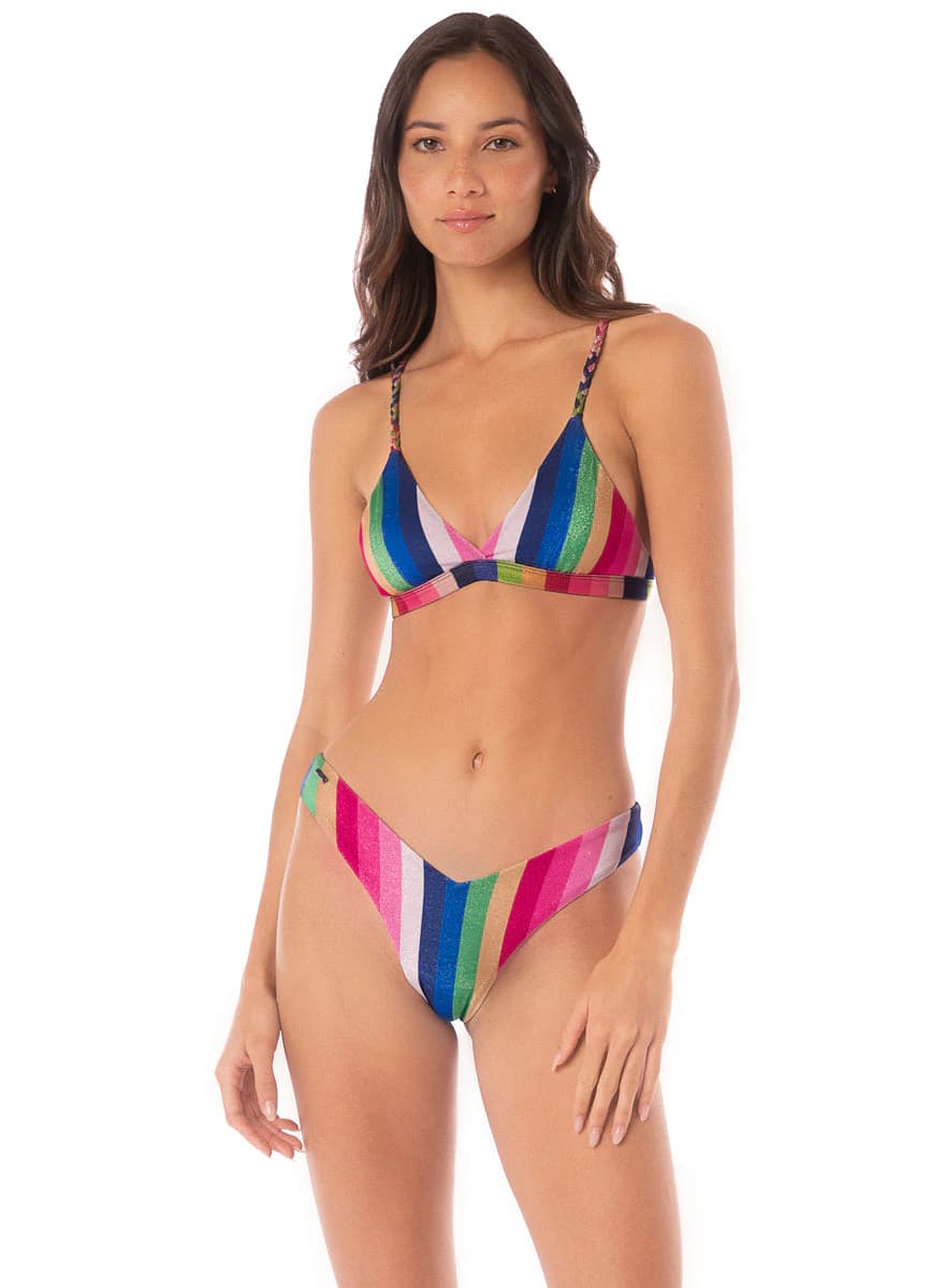 Maaji Candy Stripes Rasha Fixed Triangle Bikini Top - imagen 1