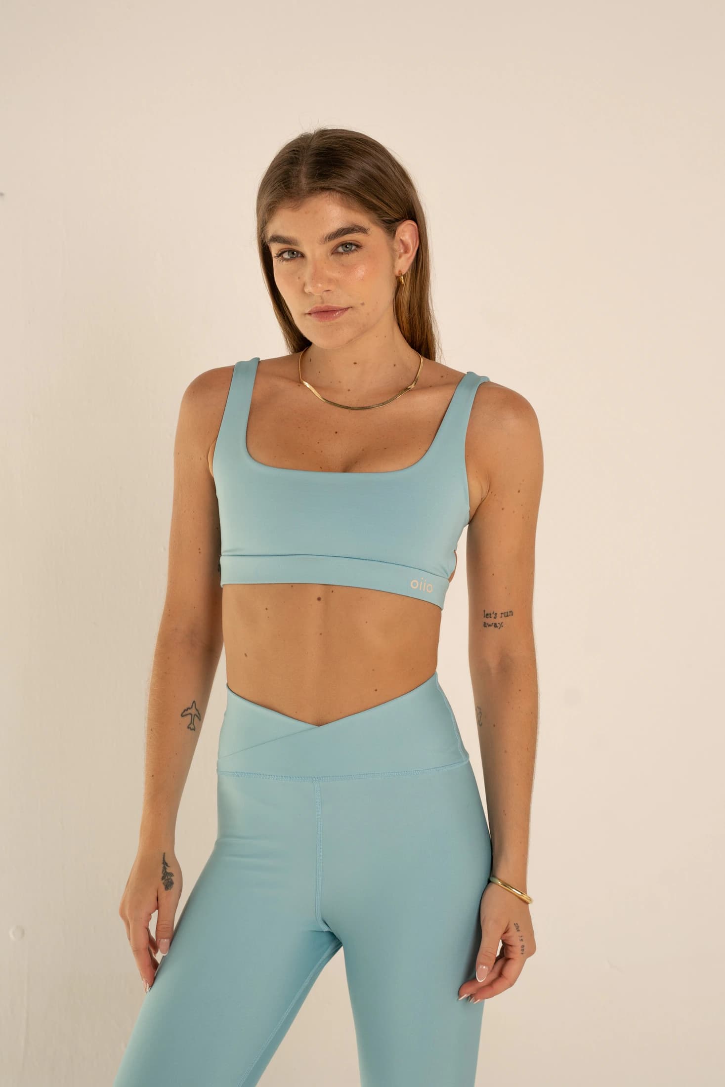 SQUARE NECK TOP IN LIGHT BLUE