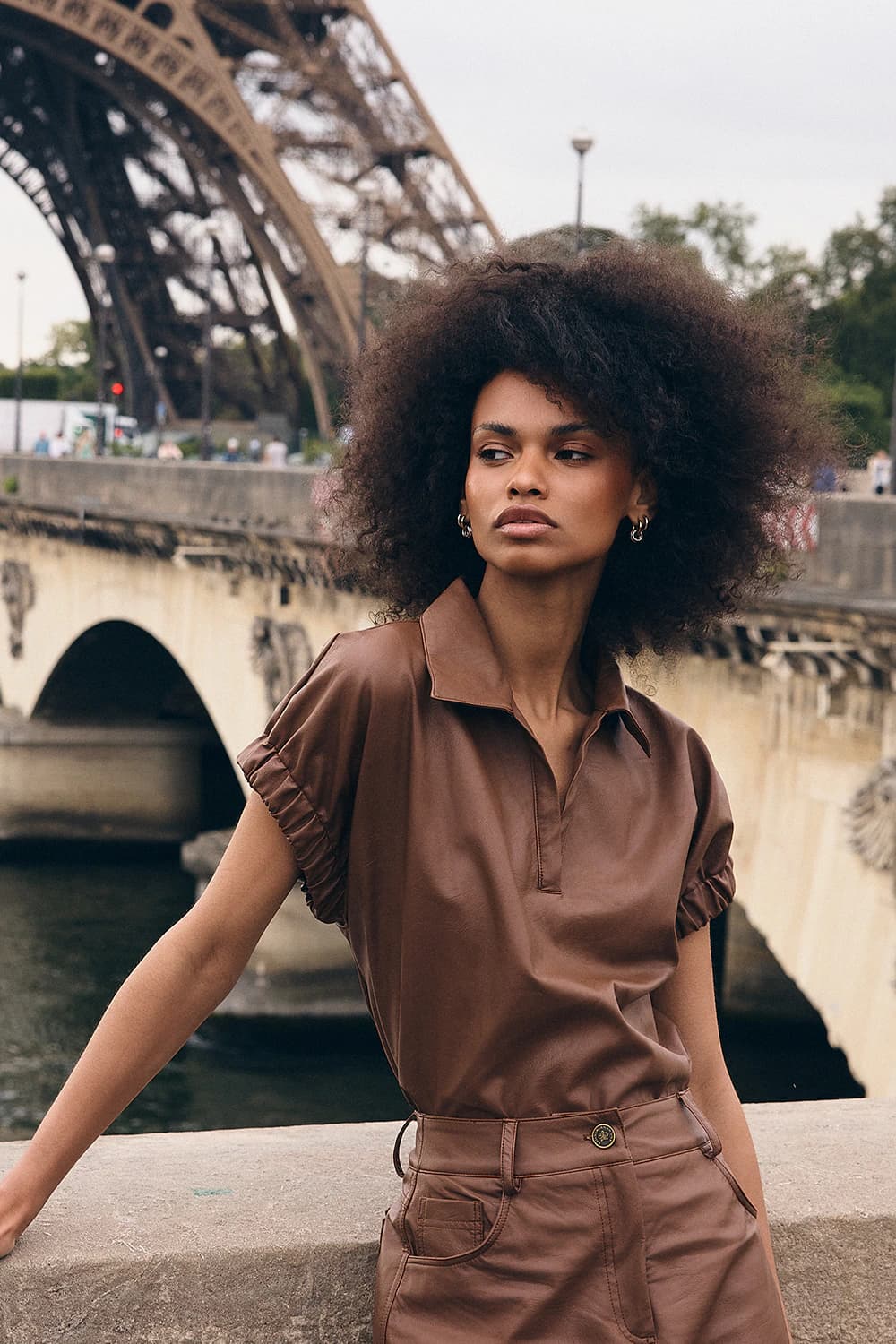 Blusa Janine Cuerina Camel - imagen 2