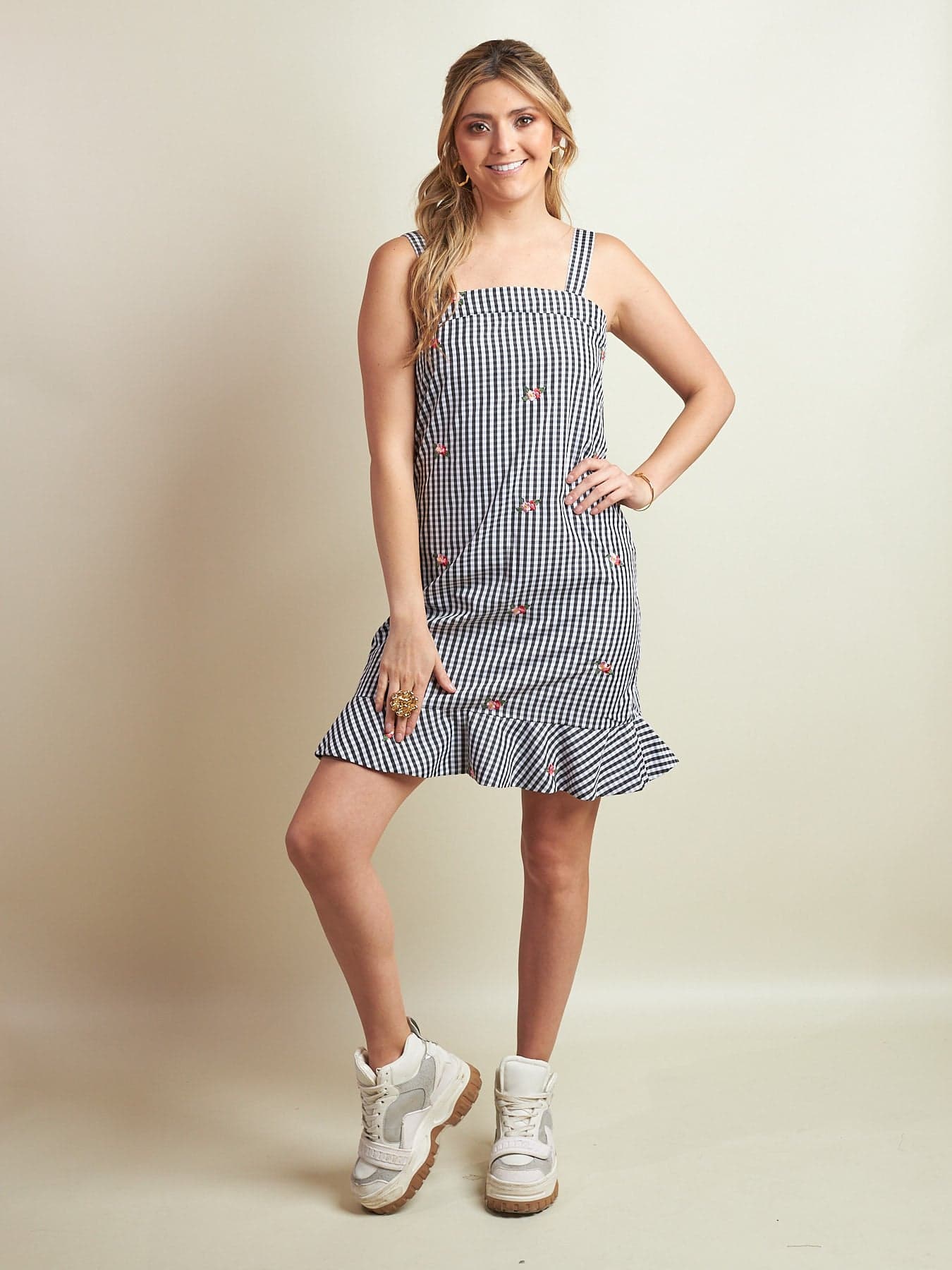 Vestido Tami Cuadros Negros - imagen 3