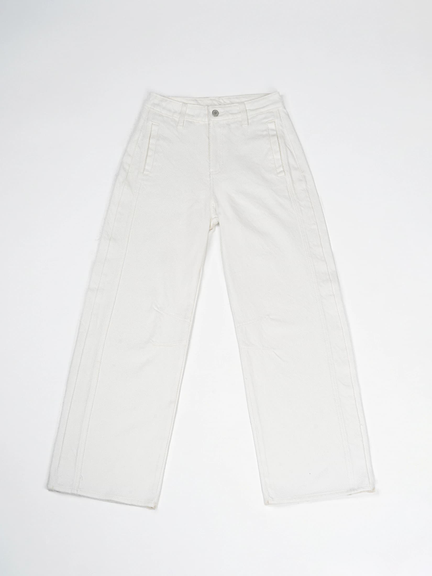 Ref: 0620640 Pantalón wide leg, rígido, tiro alto, con cortes, tono ivory - imagen 6