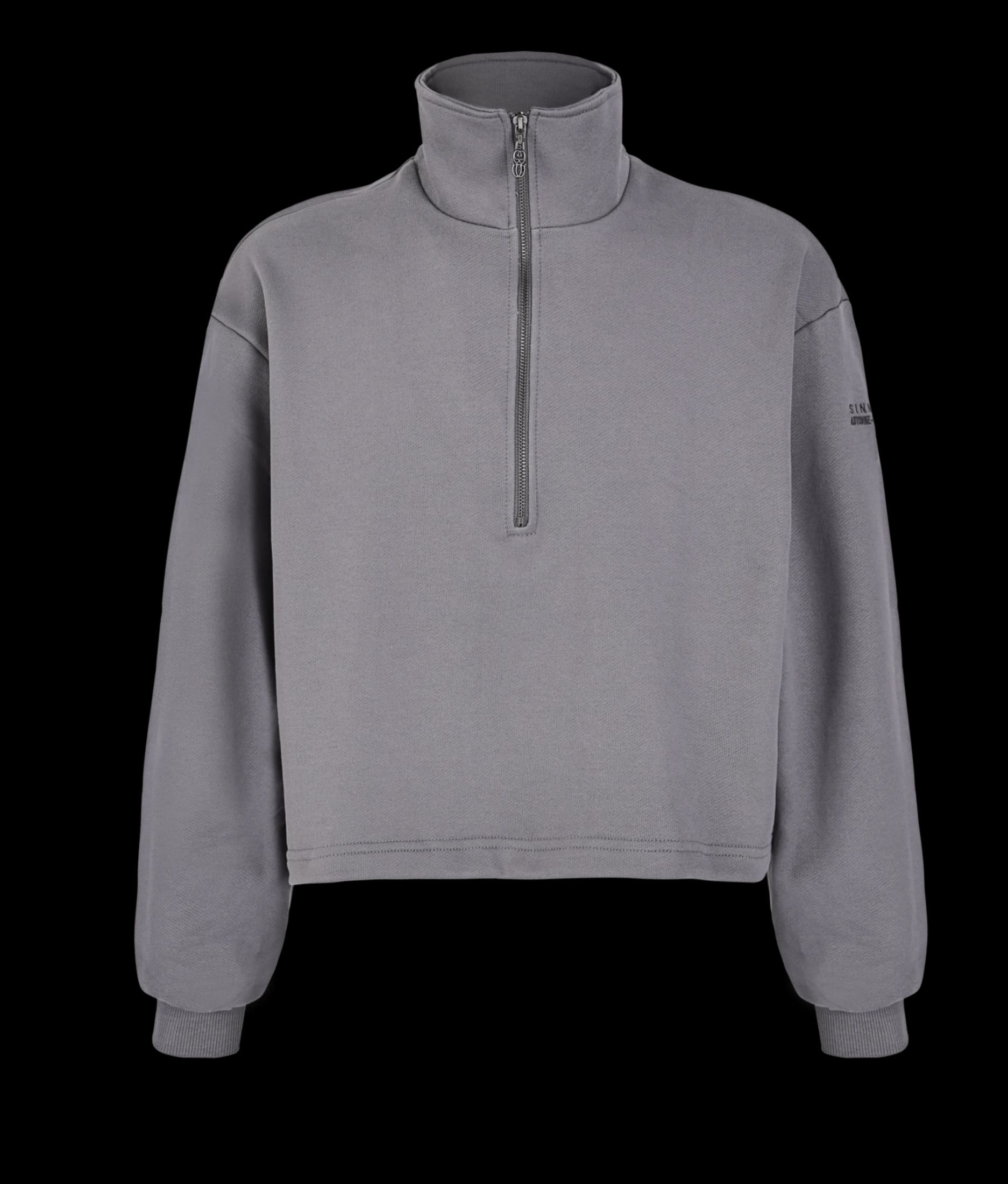 MONOGRAM ZIPPER GRAY SWEATER