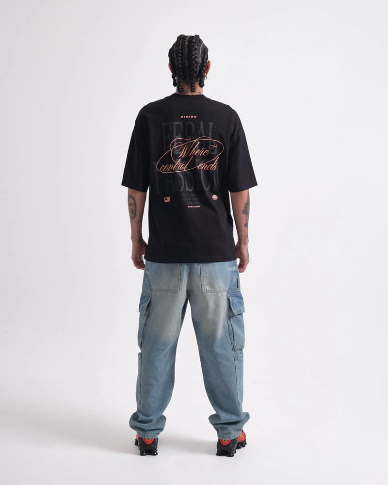 Camiseta Negra Oversize Feral Passion - imagen 5