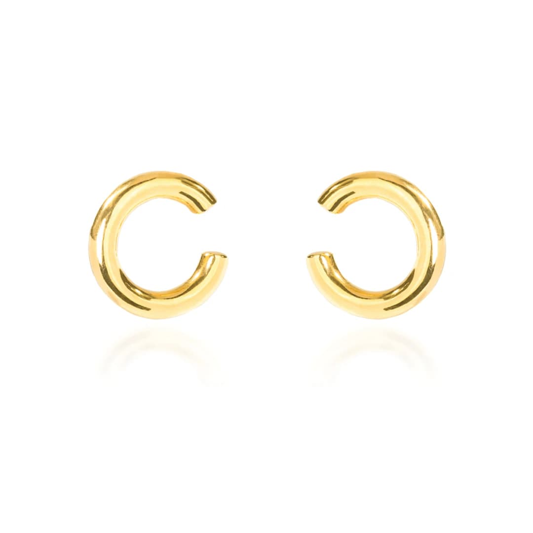 SET DE DOS SMALL MOON EAR CUFF GOLD
