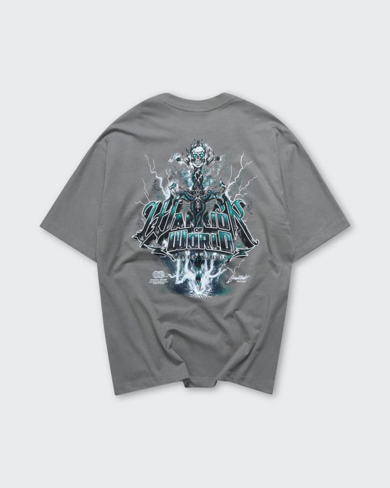 Camiseta Gris Oversize Warrior of World - imagen 5
