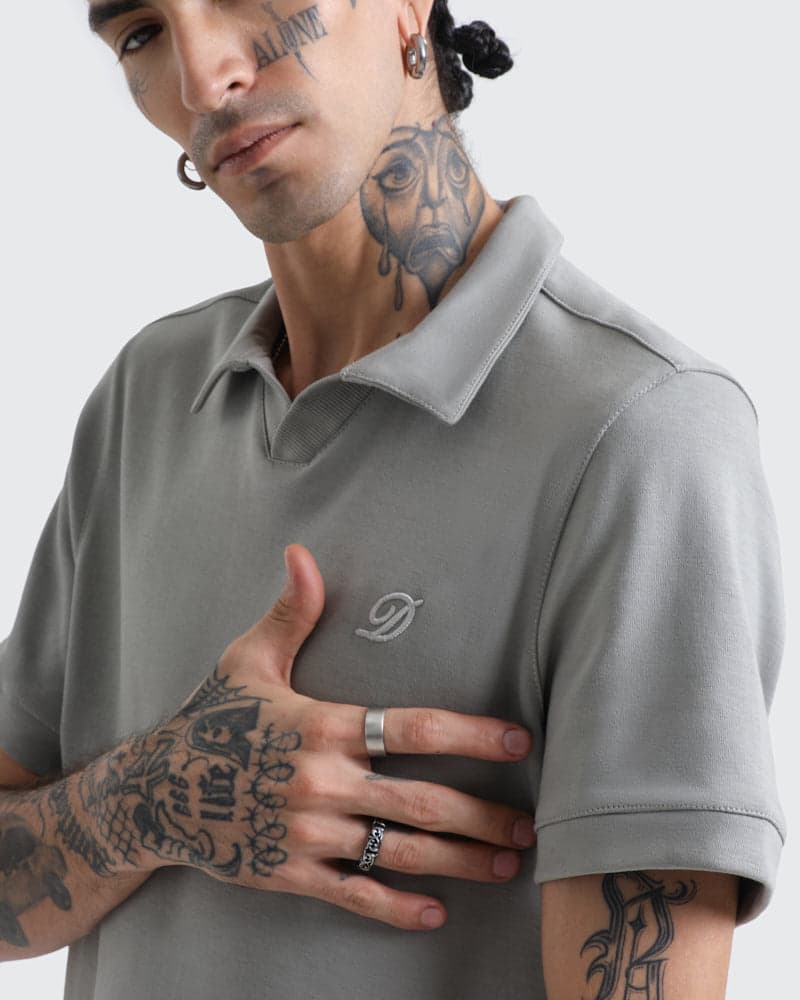 Polo Relaxed Fit Gris Cemento - imagen 4