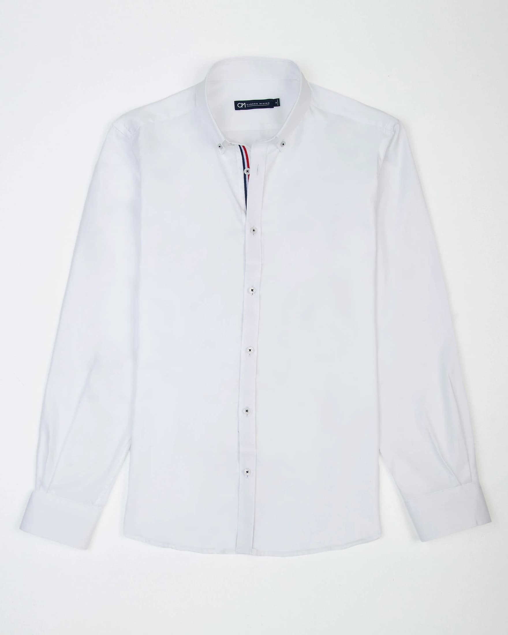 Camisa Sarga Hiladillo France Algodón Blanco - imagen 1