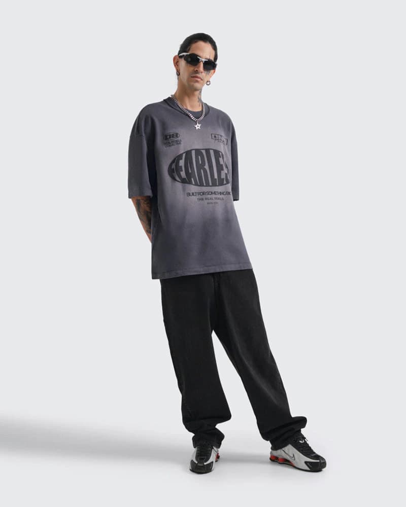 Camiseta Gris Oversize Fearless - imagen 8