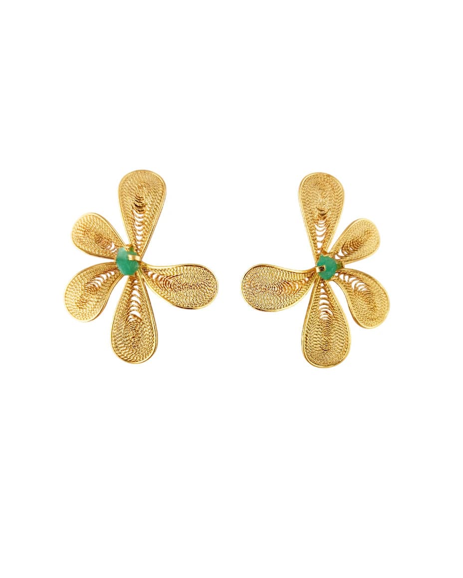 Aretes filigrana Ximena, con esmeralda - imagen 1