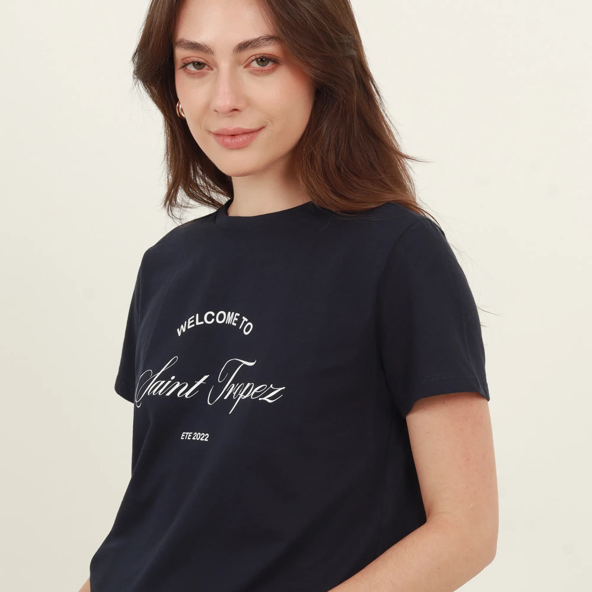 Camiseta cuello redondo manga corta con estampado Saint Tropez - imagen 6