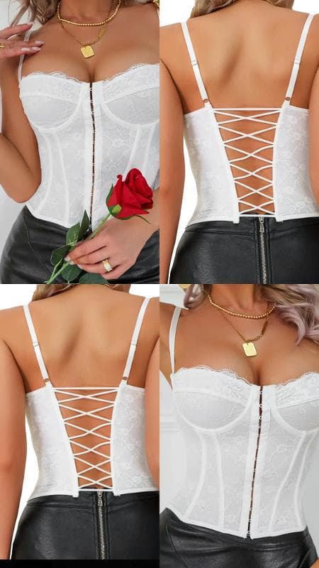 BRALETTE BLONDA BLANCO TIRAS ATRAS
