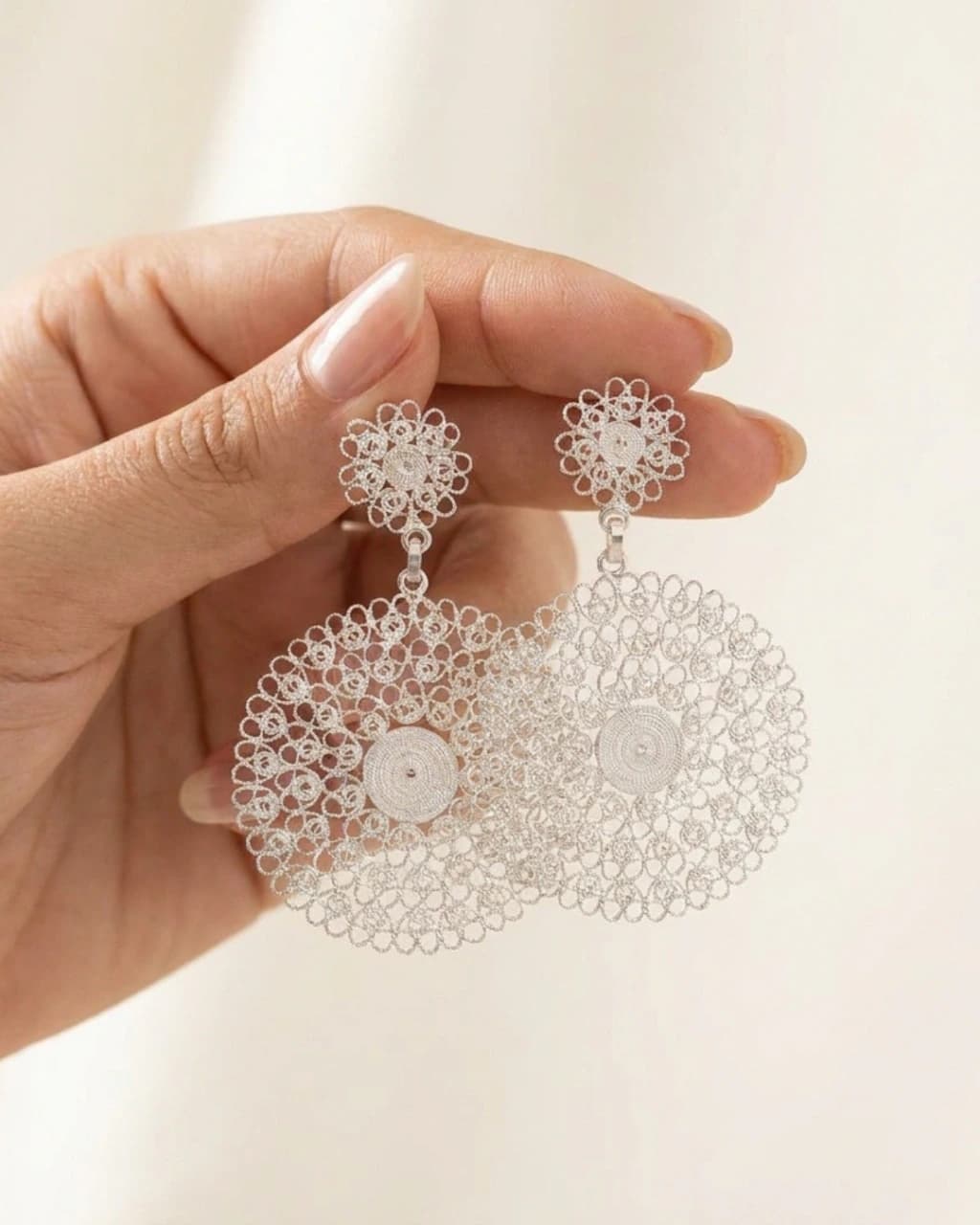 Aretes Topo Mandalas en Plata ley 950 Filigrana - imagen 1