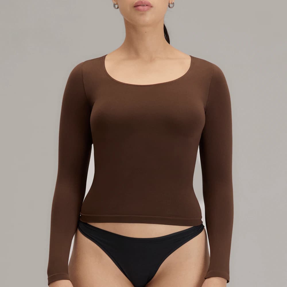 Camiseta Para Mujer Manga Larga Cuello Redondo | Lunia
